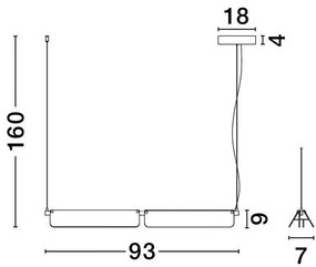 Lustra LED suspendata design modern APNEA L-93cm