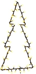 vidaXL Lumini de Crăciun Siluetă Pom Crăciun 80 LED-uri Alb Cald