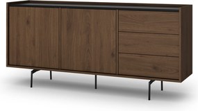 Comodă Zenar 170 cm cu sertare - nuc elegant / negru