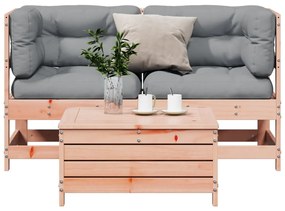 vidaXL Set mobilier de grădină cu perne, 3 piese, lemn masiv douglas