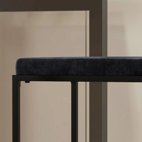 HOMCOM Lot de 2 taburete de bar taburete înalte pernă de șezut din catifea suport pentru picioare înălțime 74 cm negru | Aosom Romania