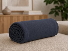 Patura fleece FLEORA, albastru inchis-gri Dimensiune: 150 x 200 cm