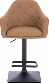 HR831KW Scaun Caramel Piele Ecologica Premium Soft cu Bază Neagră