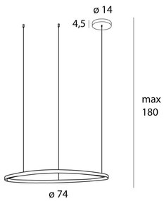 Lustra design inelar LED Cayenne 80cm