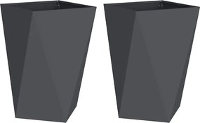 vidaXL Jardinieră 2 pcs Antracit 50 x 50 x 75 cm Oțel