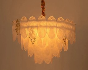 Lustra suspendata metal auriu si sticla CLARA 80