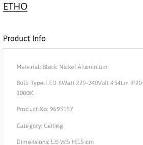 Spot LED aplicat design modern ETHO nickel, NVL-9695157