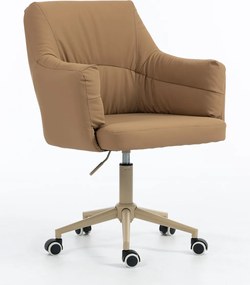 HR840K Scaun Caramel Piele Ecologica Premium Soft cu Bază Crem