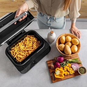 Resigilat: Friteuza Air Fryer & Grill 12in1 Oliver Voltz OV51015K, 1800W, 4 accesorii, Senzor inteligent, Timer, LED, Negru