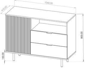 Comodă Nalani K1D2SZ (negru). 1071310
