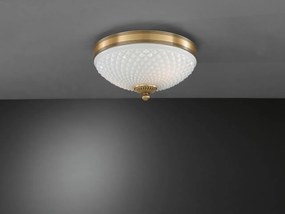 Plafoniera clasic design italian din alama, sticla 8400, diametru 30cm RA-PL. 8400/2