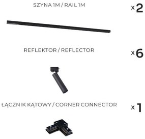 Zuma Line 3577 - Spot pe șină LULU 6xGU10/35W/230V negru