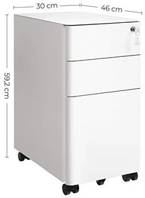 Dulap mobil cu incuietoare, Songmics, Alb, OFC030W01, 30 x 46 x 59 cm