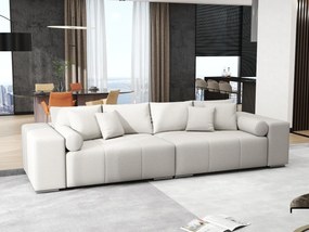 Canapea extensibilă dumonde cu ladă de depozitare si sezut confortabil din spuma high-density, Marbela Enjoy Beige XXL 295x100 cm