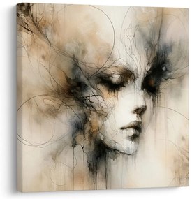 Tablou abstracție melancolică a femeii