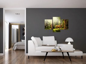 Tablou cu cerbul în pădure (90x60 cm)