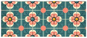 Tablou - Model retro cu flori (120x50 cm)