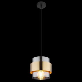 Lustră pe cablu MILEY 1xE27/60W/230V neagră/alamă Globo 15560H