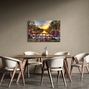 Tablou - Răsărit de soare la Amsterdam (90x60 cm)