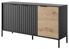 Dulap Rastafa 3D (Stejar artisan + Negru). 1071380