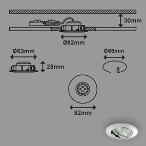 SET 3x corp de iluminat LED încastrat pentru baie Briloner 7209-038 LED/5W/230V IP23