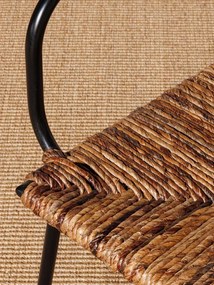 Scaun dining, maro, din rattan si frunze de banana impletite, Pisang