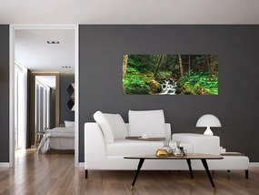 Tablou cu pârău în pădure (120x50 cm)