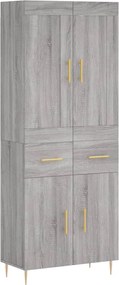 vidaXL Dulap înalt, gri sonoma, 69,5x34x180 cm, lemn compozit