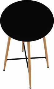 Masă de bar, negru/stejar, diametru 60 cm, IMAM