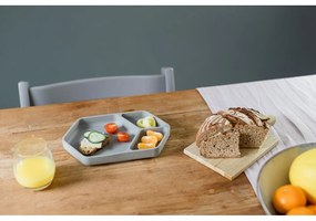 Farfurie pentru copii gri din silicon 16x25 cm – Kindsgut