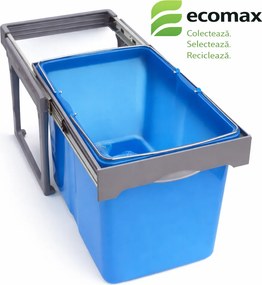 Cos gunoi incorporabil Ekko Easy 40 Ecomax, cu extragere totala, 1 x 34 l Polipropilena cu fibra de sticla, L:339 mm; A:486 mm; H:332 mm, 400 mm,