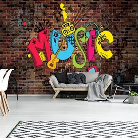 Fototapet - Graffiti - muzica (152,5x104 cm)