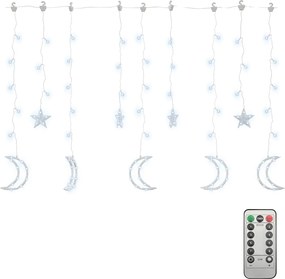 vidaXL Lumini lună și stele, 138 LED-uri, alb rece, cu telecomandă