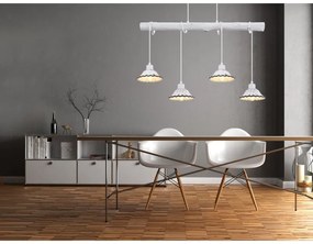 Lustra cu 4 pendule stil industrial JOWITA alb-negru