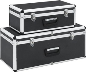 vidaXL Cutii de depozitare, 2 buc., negru, aluminiu