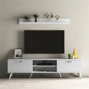 Mobilier living TVU0101, alb, PAL melaminat, 2 polite
