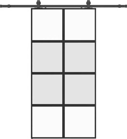 vidaXL Ușă glisantă cu set de feronerie neagră sticlă securizată