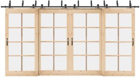 vidaXL Set feronerie pentru uși glisante, negru, 427 cm, oțel