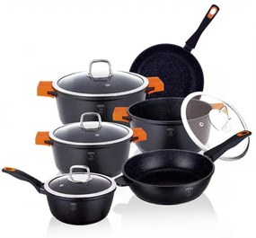 Set oale si tigai marmorate (10 piese) din aluminiu turnat Granit Diamond Line Berlinger Haus BH 1111N