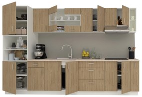 Set haaus V29, Lemn Natural/Alb, Blat Thermo 28 mm, L 320 cm