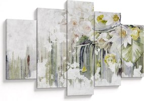 Tablou - Flori albe, vintage (150x105 cm)