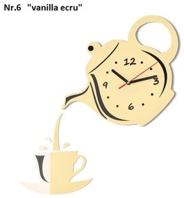 Ceas de perete pentru bucătărie cu funcționare silențioasă Vanilla-ecru