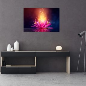 Tablou cu lotus pe apă (90x60 cm)