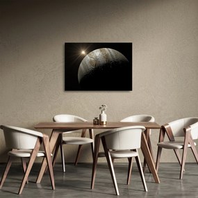 Tablou pe sticlă cu planetă în cosmos (70x50 cm)
