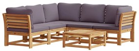 3214311 vidaXL Set mobilier grădină cu perne, 6 piese, lemn masiv acacia
