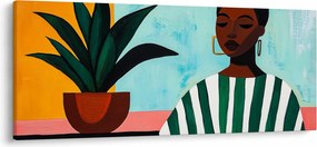 Tablou - Femeie cu floare (120x50 cm)