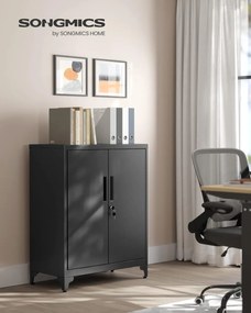 Dulap de depozitare din metal, Songmics, Gri, 80 x 40 x 90 cm