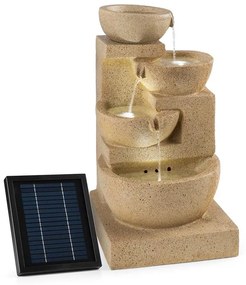 Blumfeldt KORINTH, fântănă decorativă, fântână de grădină, panou solar, 3 W, LED-uri, optică de gresie
