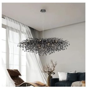 Paul Neuhaus 2031-18 - Lustră pe cablu ICICLE 15xG9/40W/230V 75x150 cm negru