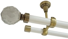 Galerie tavan fara inele KULA CRYSTAL - 25/19 - alb/aur antic (Alege marime: 400 cm)